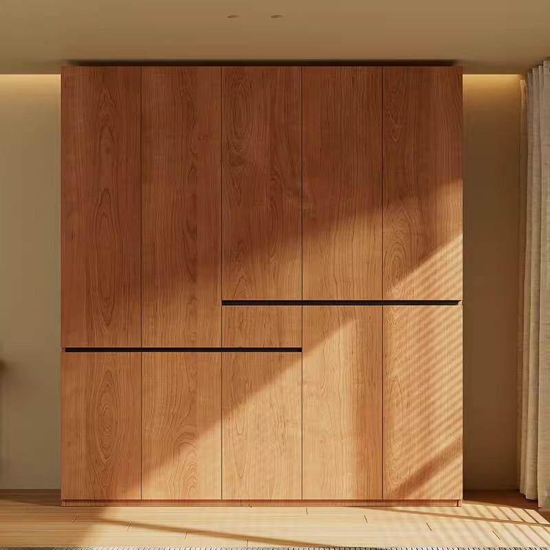 实木衣柜全橡木新款2026爆款卧室简约家用分段式免拉手北欧大衣橱