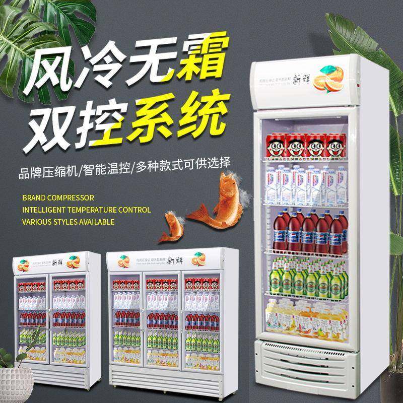 啤酒饮料展示柜冷藏超市冰箱立式商用单双门保鲜陈列柜大容量直冷