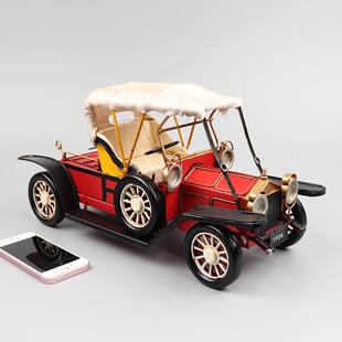 复古劳斯莱斯鬼魅老爷车模型铁艺老式物件酒吧橱窗柜收藏装饰摆件