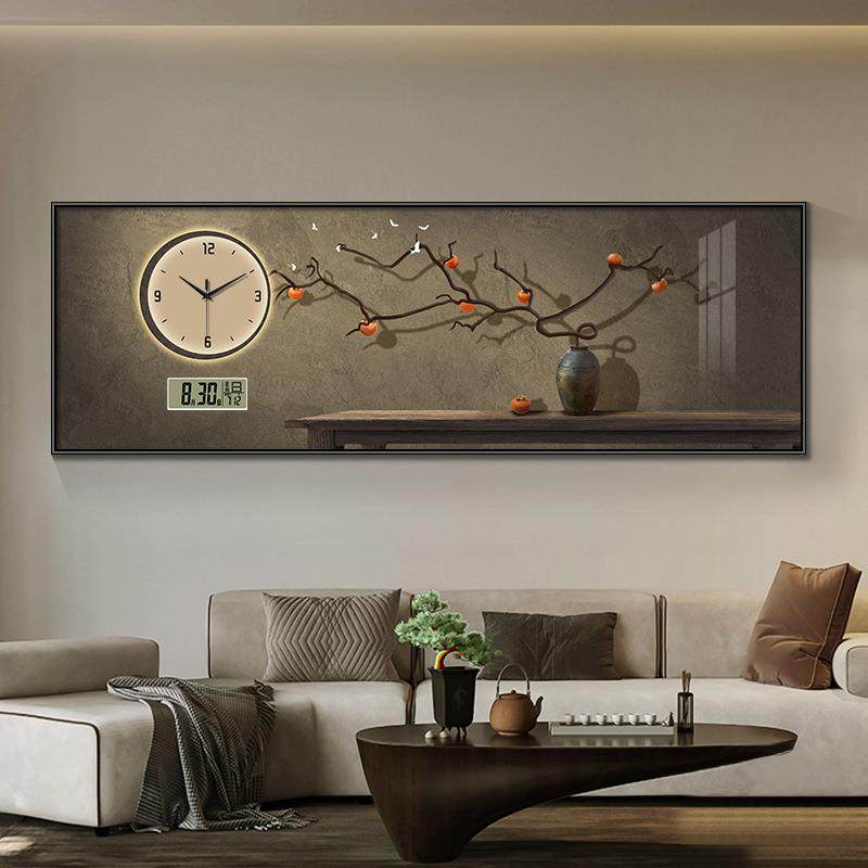 现代简约万年历电子钟2023年新款钟表挂钟客厅餐厅创意表挂墙时钟