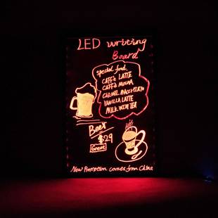 LED电子荧光板6080手写板广告牌荧光黑板支架式 留言发光板展销板