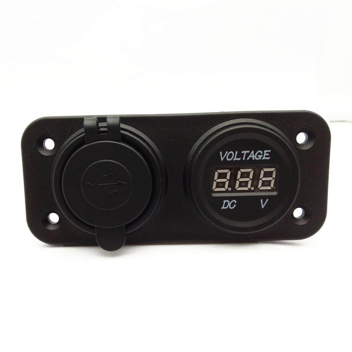 游艇汽车改装12V电源母座点烟器取电器1A2.1A双USB车载车充充电器