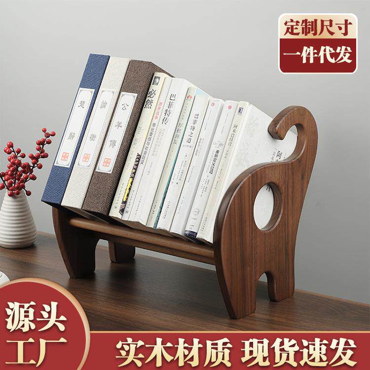实木卡通书立书靠学生桌面课桌书架子书挡木质桌上收纳简易创意