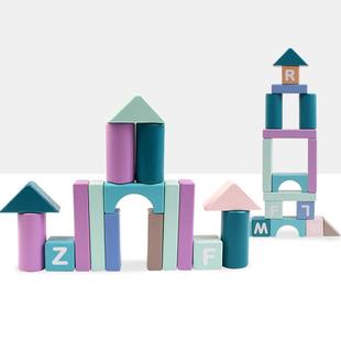 幼儿早教 2岁婴儿趣味男孩木头拼装 儿童积木玩具3 6周岁女孩宝宝1