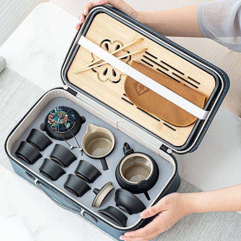 日式黑陶旅行套装便携收纳包简约泡茶壶茶杯户外提梁壶功夫泡茶壶,纺织面料/辅料/配套,纺织机械配件,淘宝优惠券,粉丝福利购,淘宝优惠卷