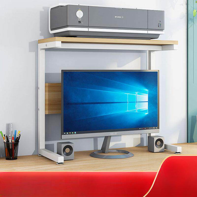 打印机置物架双层工位显示器支架办公室简约电脑桌上增高收纳架子