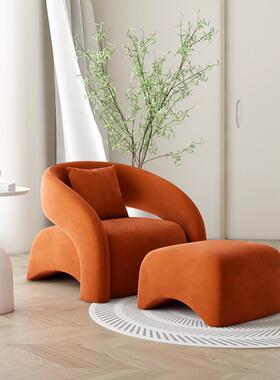 网红单椅客厅懒人单人沙发休闲椅轻奢弧形阳台椅小户型老虎椅极简