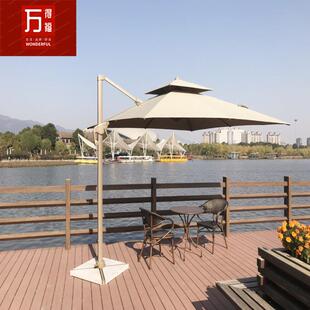 户外方形罗马伞手动3.5m庭院伞别墅铝合金色织布遮阳伞加印logo