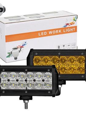 新款汽车led工作灯三目款双排7inch36w12smd泛光长条越野车检修灯