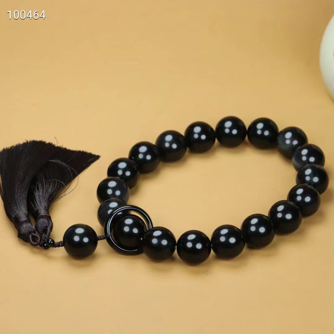 厂家批发量大从优黑曜石手持18mm珠子