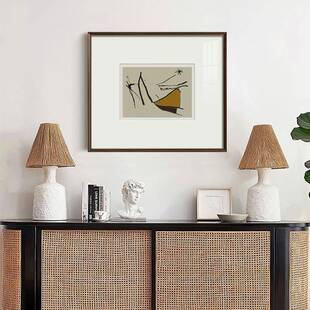 乱序胡安米罗现代简约抽象画中古风艺术装饰画客厅玄关柜挂画