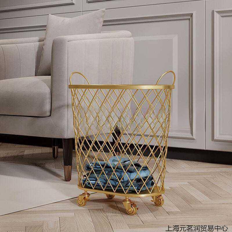 北欧风浴室脏衣篓铁艺脏衣服家用垃圾桶加厚玩具收纳框简约