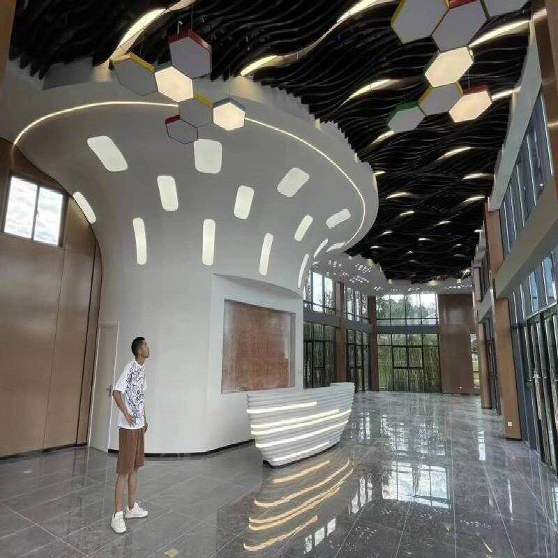 GRG石膏咨询前台异型造型接待台创意柱子吊顶高端影剧院商场展厅