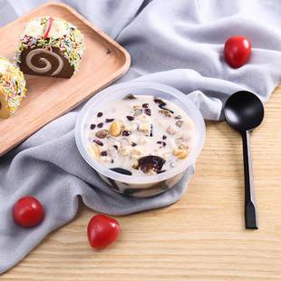 300ml一次性加厚甜品打包碗透明塑料圆形甜品碗双皮奶烧仙草碗