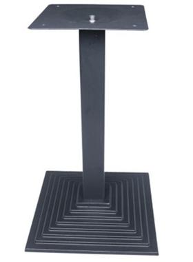 单柱阶梯铸铁台脚黑色烤漆桌腿轻奢桌腿餐厅正方形餐桌架铸铁台脚