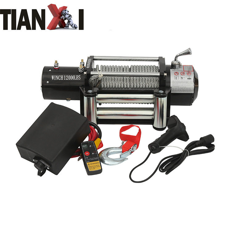 车载小吊机12V/24V电动绞盘厂家直供4500磅防水车载电动绞盘