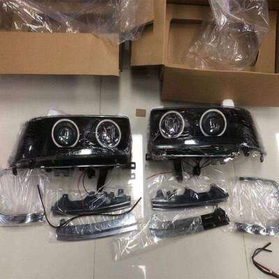 适用于丰田陆地巡洋舰LC80FJ804500大灯LED尾灯改装天使眼大灯