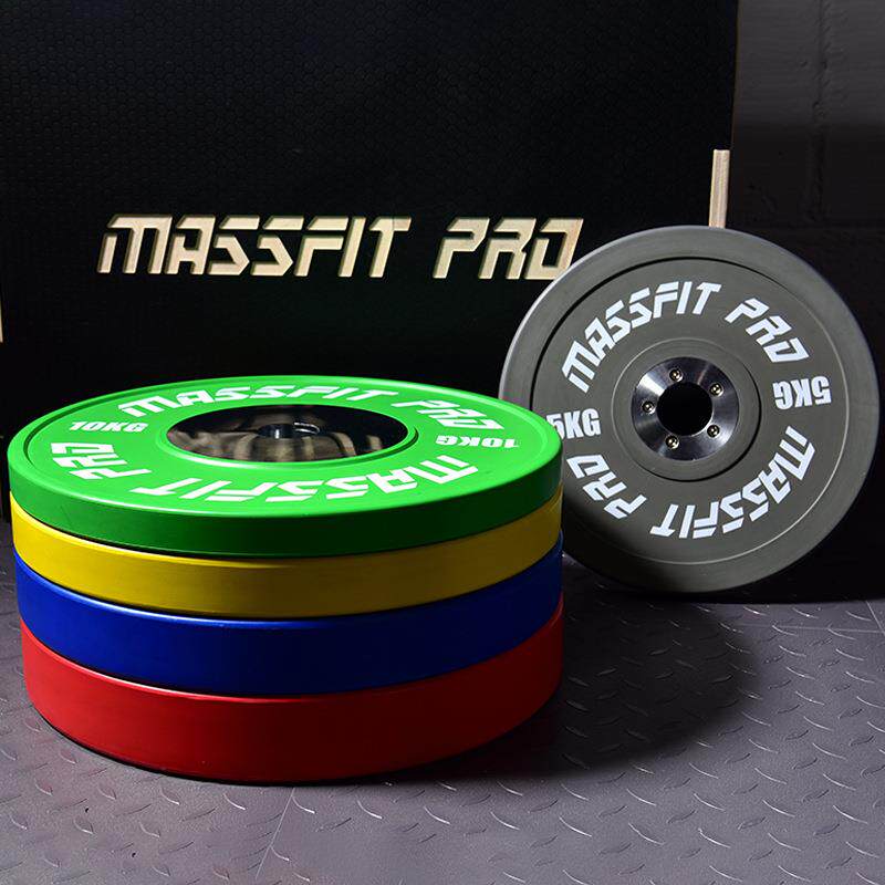 马西新款竞赛全胶杠铃片商用Crossfit全胶高弹片环保弹跳片