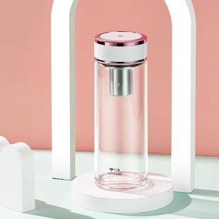 万象U50单层玻璃杯女士小巧便携简约泡茶加厚过滤耐热透明车载杯