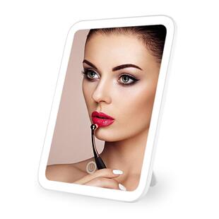 长方形可折叠旋转支脚桌面补光化妆镜自然白光