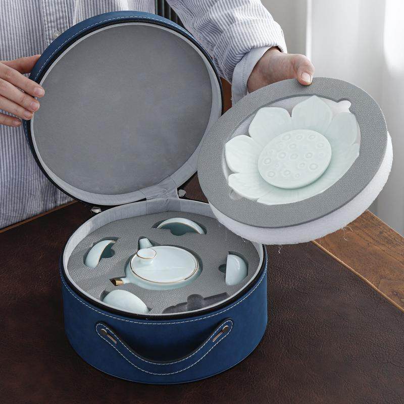 青瓷旅行茶具套装便携包侧把壶户外一壶四杯家用日式干泡茶盘壶承,机械设备,其他机械设备,淘宝优惠券,粉丝福利购,淘宝优惠卷