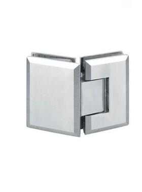 长固A018SS方形斜边135度玻璃门合页304不锈钢双边浴室夹五金配件