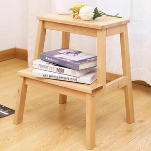 实木踏脚凳双层阶梯凳垫脚凳小楼梯凳子家用高低凳两用儿童台阶椅