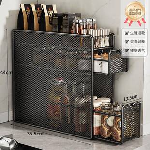 厨房置物架多功能侧面抽拉式抽屉柜极窄边调味品台面调料架收纳盒