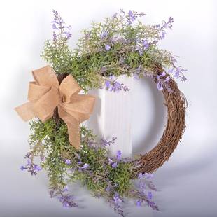 热销仿真花前门花环薰衣草门挂节日家居墙壁庭院布置装饰