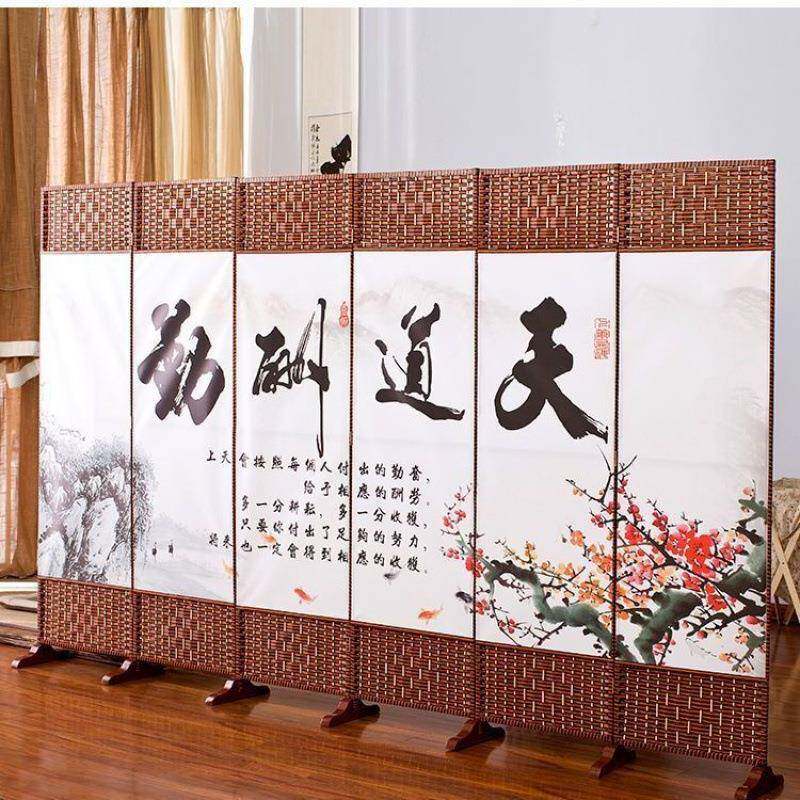屏风折叠折屏客厅简约现代中式简约办公养生实木布艺隔断移动玄关