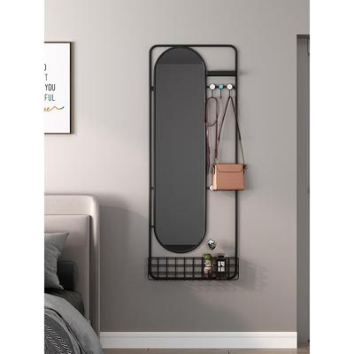 5ZV7轻奢衣帽架一体挂墙穿衣镜家用客厅试衣镜子挂式壁挂入户