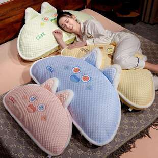 夏季冰感豆豆拆洗长条女生床上侧睡枕头夹腿睡觉圆柱靠枕床头靠垫