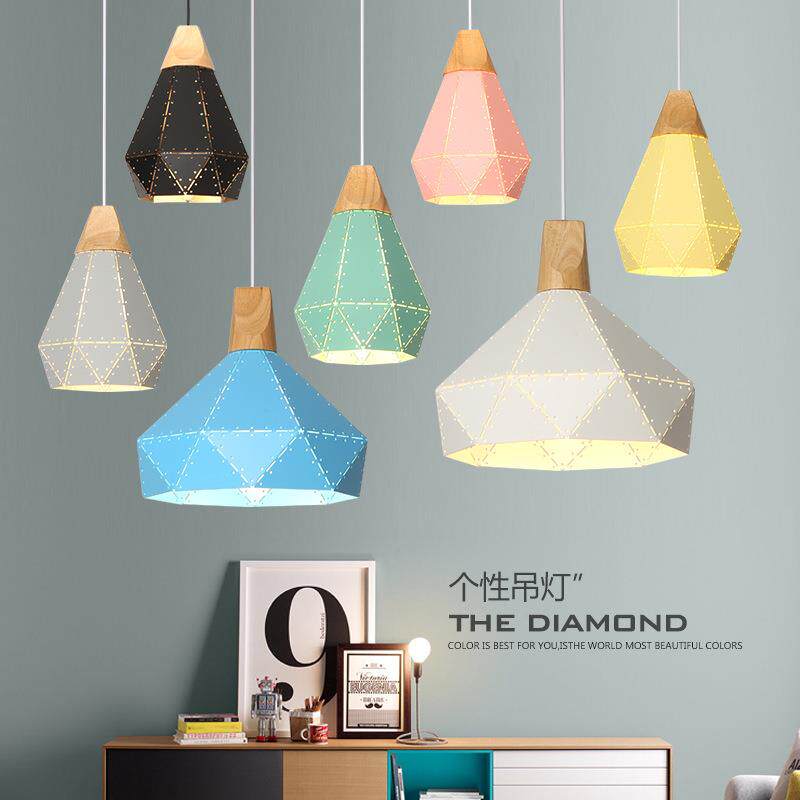 北欧灯具单头灯罩吧台餐桌灯卧室书房饭厅铁艺复古工业风镂空吊灯