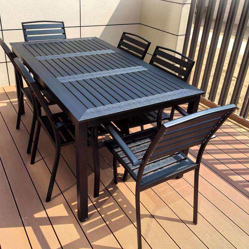 户外塑木桌椅组合庭院防腐木桌椅户外商用餐桌椅子露天休闲餐桌椅