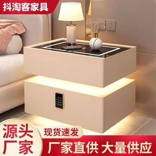 智能床头柜悬浮2025新款卧室全实木简约现代轻奢高级感网红多功能