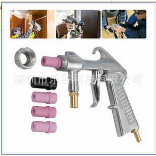 喷砂枪套装配4.5-7mm陶瓷嘴+6mm铁嘴+2个快速接头银色