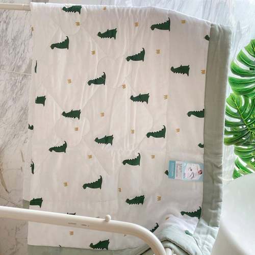 婴幼儿双层纱净棉全棉棉花纯棉卡通印花被子薄款夏凉被芯