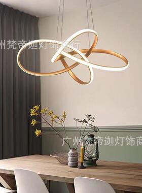 餐吊灯异形灯LED灯艺术创意现代简约个性吊灯线条极简网红餐厅灯