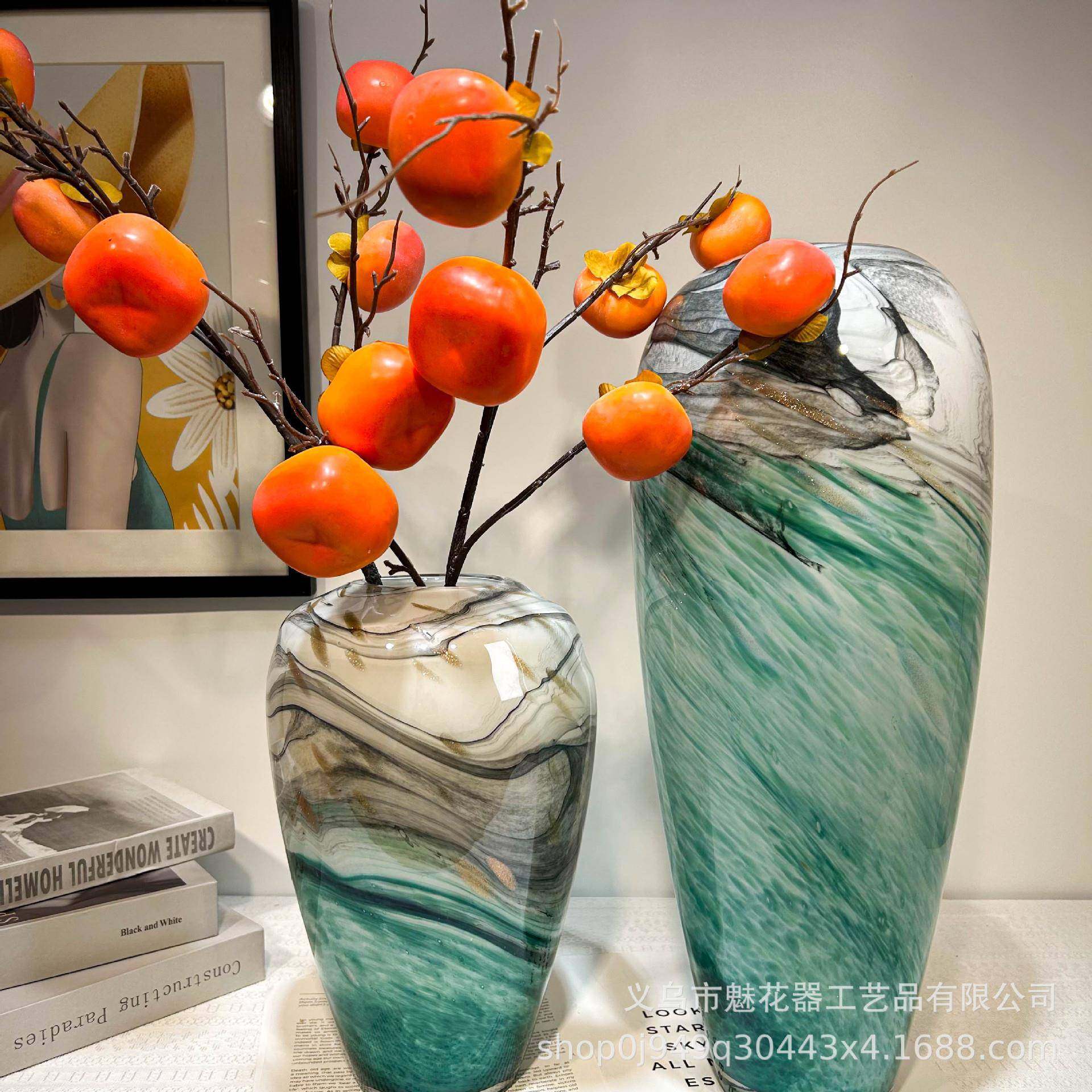 新中式古典手工琉璃花瓶高档水墨风落地摆件家居样板间艺术插花器,纺织面料/辅料/配套,纺织机械配件,淘宝优惠券,粉丝福利购,淘宝优惠卷