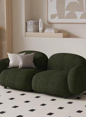 小户型懒人沙发双人黑色卡座奶油风公寓美甲店女装服装店休息凳子