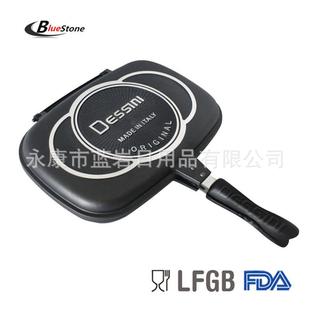 DESSINI36CM双面煎烤盘双面煎锅双面不粘煎烤锅平底锅煎锅双面锅