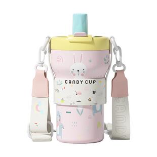 双饮吸管杯女生高颜值便携陶瓷保温杯咖啡杯花茶杯子保冷保冰