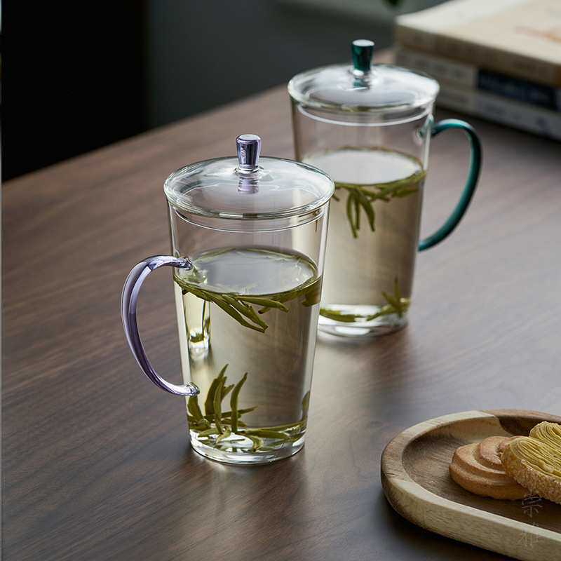天久璃匠 300ml晶锐随心绿茶杯 高硼硅玻璃杯带手柄耐热办公杯个