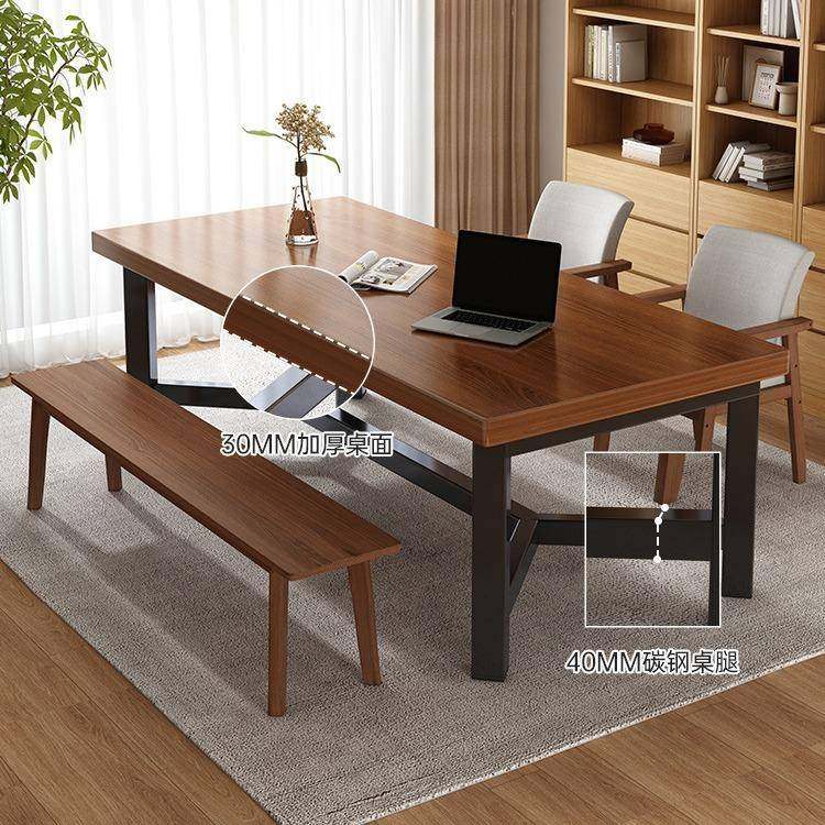 餐桌客厅家用小户型吃饭桌子长方形胡桃色大板桌洽谈桌餐桌椅组合,工业油品/胶粘/化学/实验室用品,其他实验室设备,淘宝优惠券,粉丝福利购,淘宝优惠卷