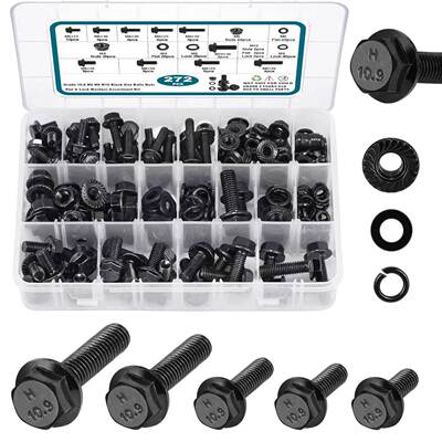 盒装272pcs-252pcs280pcs黑色法兰面螺栓组合六角头螺栓套装