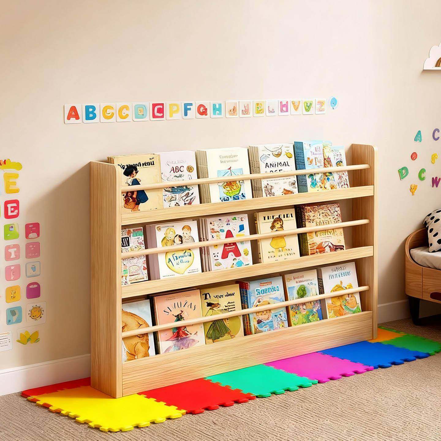家用实木书架儿童绘本落地展示架多层阅读收纳架杂志架墙上置物架,工业油品/胶粘/化学/实验室用品,其他实验室设备,淘宝优惠券,粉丝福利购,淘宝优惠卷