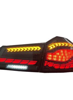 适用于宝马5系G30G382018到2020尾灯总成改装LED龙鳞款熏黑