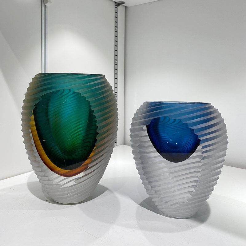 轻奢现代磨砂渐变色彩玻璃花瓶高级感插花小花器样板间售楼处摆设,农用物资,其他肥料,淘宝优惠券,粉丝福利购,淘宝优惠卷