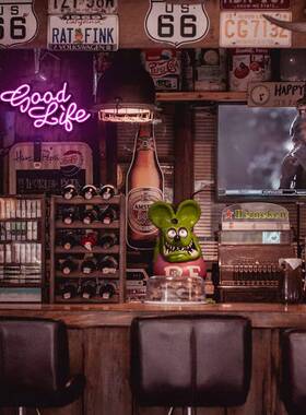 美好生活霓虹灯，霓虹灯墙壁装饰，房间装饰美学，Led霓虹灯商店