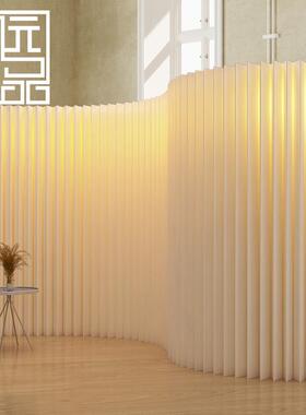 纸屏风隔断假墙发光遮挡办公室房间分隔神器免打孔隔板墙LED发光